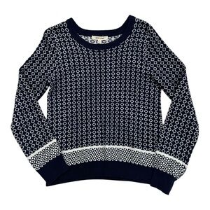 Pink Rose Navy Blue Pullover Knit Sweater - Womens Size Large